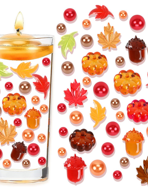 Load image into Gallery viewer, Chffcuh 130 PCS Thanksgiving Vase Fillers Fall Decor Acrylic Pumpkin Pearls
