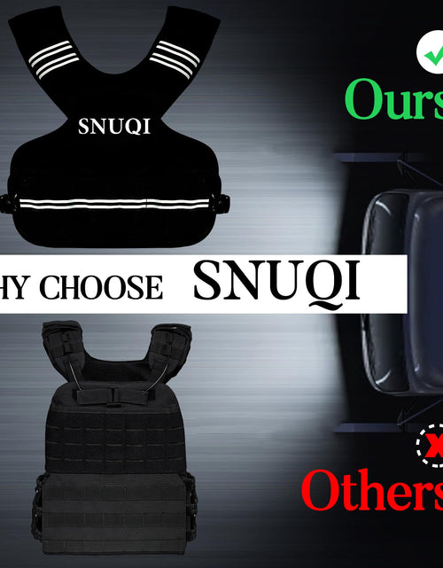 Load image into Gallery viewer, SNUQI Adjustable Weighted Vest with 6 Ironsand Weights Black Size 9-18 lb
