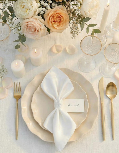Load image into Gallery viewer, LIYH 24 Pcs Plastic Plates Reusable Scalloped Beige BPA Free 12 Guests

