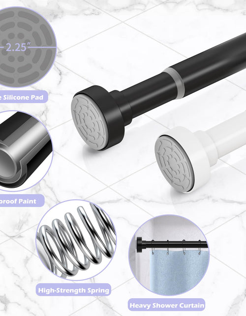 Load image into Gallery viewer, HTZON Adjustable Tension Shower Curtain Rod 34-43in Black Heavy Duty Iron
