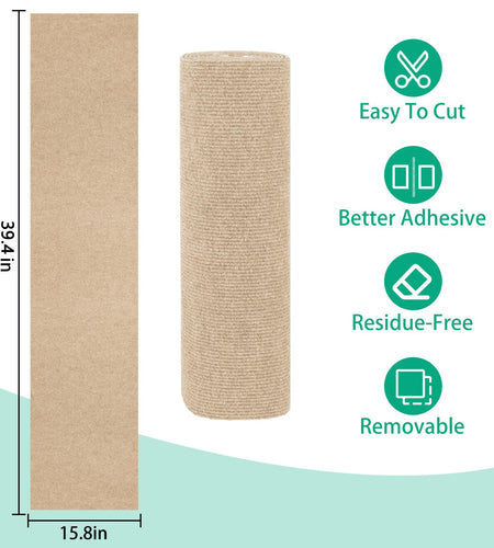 YITMOYM Trimmable Cat Scratcher Mat 39.4x15.8in Self-Adhesive Felt Fiber