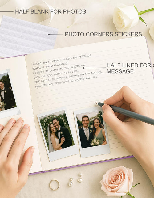 Load image into Gallery viewer, &amp;And Per Se Purple Wedding Guest Book Hardcover Memory Keepsake Album
