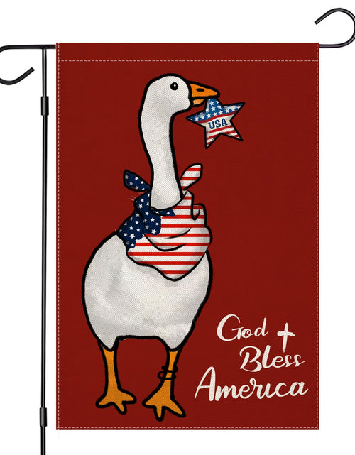 Load image into Gallery viewer, EKOREST Patriotic Garden Flag 12x18in Double Sided Funny Goose Red White Blue
