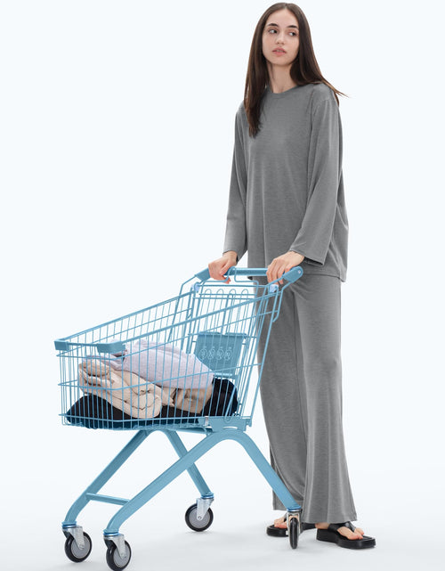 Load image into Gallery viewer, C202 Women's 2-Piece Lounge Set Crewneck Sweatsuit Lava Size L
