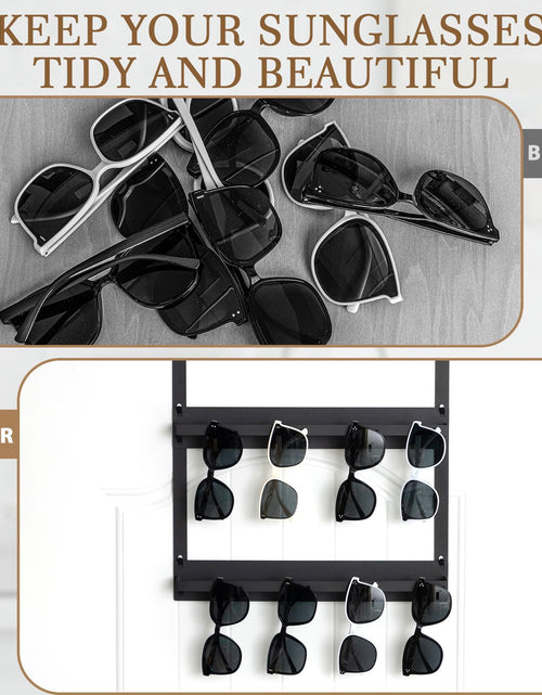 Load image into Gallery viewer, LemonRoad Over Door Sunglasses Organizer 2-Layer Metal Holder Black
