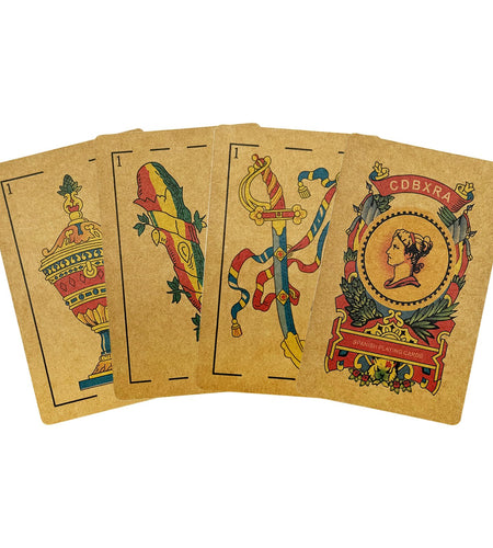 CDBXRA Kraft Paper Spanish Briscas Playing Cards Deck Puerto Rico