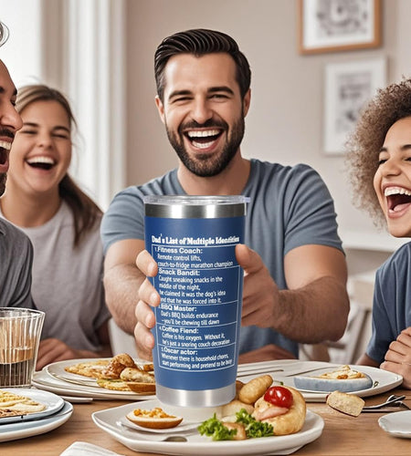 Carselage Stainless Steel Tumbler 20Oz Navy Blue Fathers Day Gift Dad
