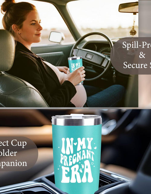 Load image into Gallery viewer, CUPLOOV Pregnant Blue Tumbler 20oz Insulated Cup with Lid &amp; Straw
