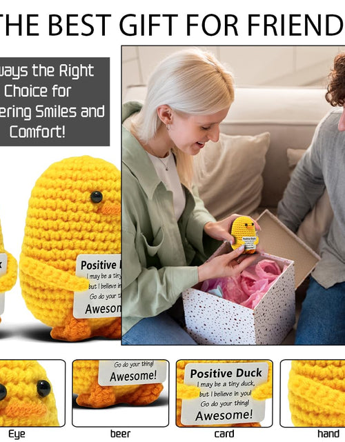 Load image into Gallery viewer, VKYN Handmade Multicolour Crochet Duck Inspirational Mental Health Decor
