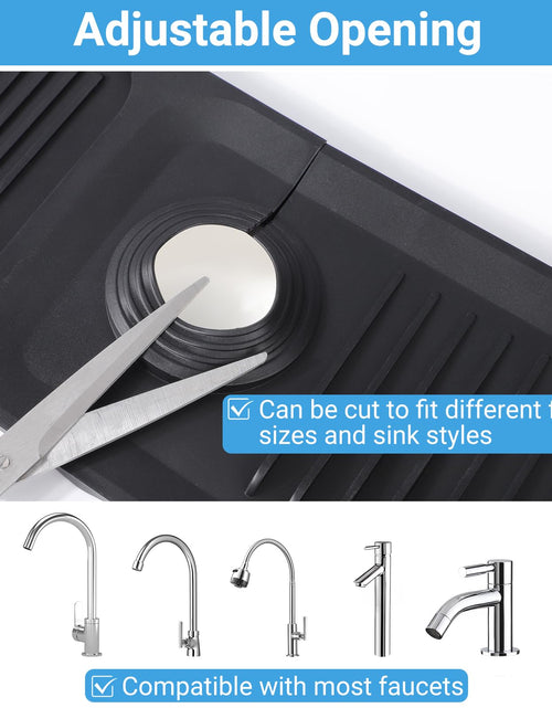 Load image into Gallery viewer, AIZOE Silicone Sink Splash Guard Faucet Mat 23.6in Black Kitchen Bathroom
