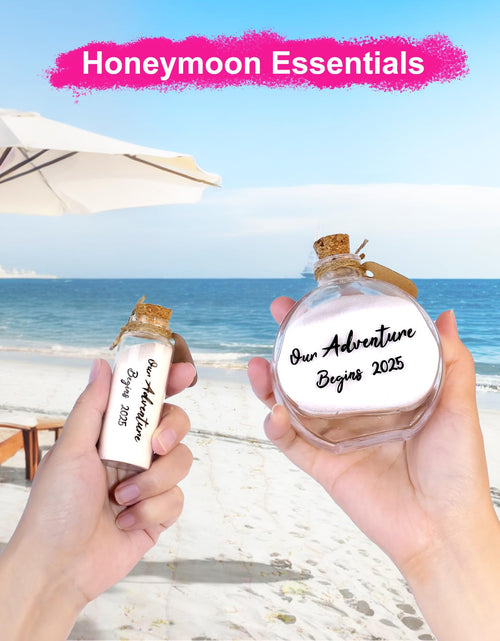 Load image into Gallery viewer, muchly 2 Pcs Honeymoon Sand Keepsake Jar Our Adventure Begins 2025 Heart
