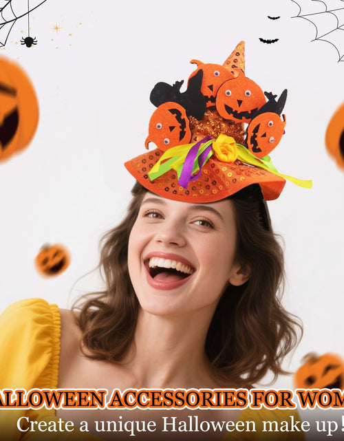 Load image into Gallery viewer, HyperFun Halloween Witch Hat Headband Orange Cartoon Womens Accessory
