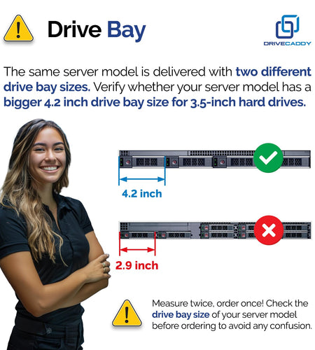 DRIVECADDY 3-Pack 3.5" Hard Drive Caddy 2.5" to 3.5" Adapter Dell Servers
