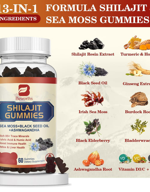 Load image into Gallery viewer, B BEWORTHS Shilajit Gummies with Ashwagandha &amp; Herbs 60 Count
