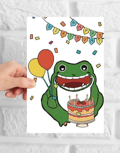 Load image into Gallery viewer, GYYsweetus Frog Happy Birthday Card Cute Cartoon Animal Gift Idea
