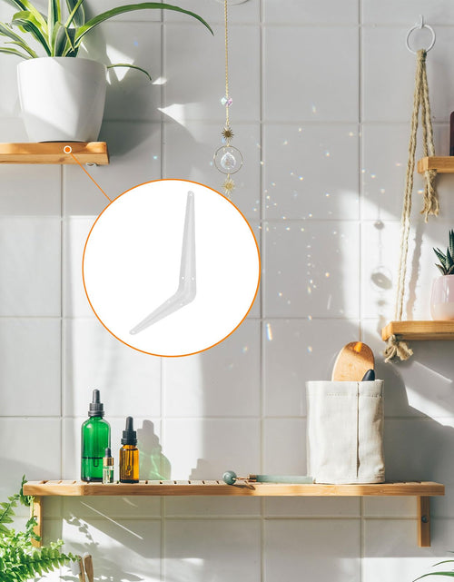 Load image into Gallery viewer, uxcell Floating Shelf Bracket 8x6in Iron L Bracket White 10 Pack
