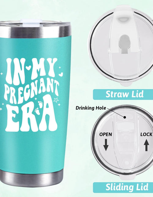 Load image into Gallery viewer, CUPLOOV Pregnant Blue Tumbler 20oz Insulated Cup with Lid &amp; Straw
