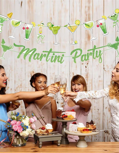 Load image into Gallery viewer, NOFEZA Martini Party Banner Green Mojito Martini Garland Art Deco

