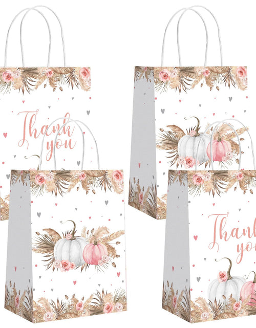 Load image into Gallery viewer, MEHOFOND Boho Pumpkin Gift Bags with Handle Fall Treat Bags Autumn 16pcs
