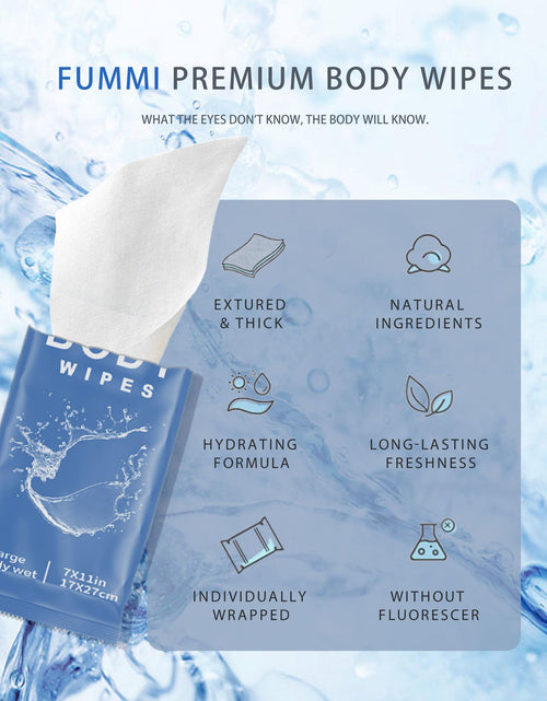 Load image into Gallery viewer, FUMMI 300 Pack Large Body Wipes Moisturizing No Rinse Bath Wipes Unscented
