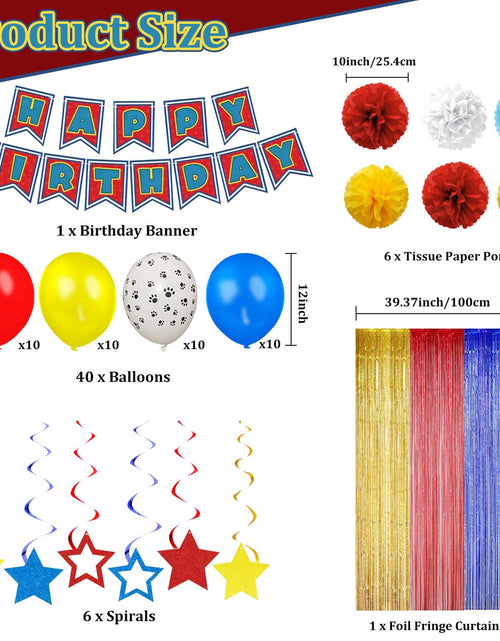 Load image into Gallery viewer, TRBSXRT Cartoon Birthday Decorations Gold Red Blue Foil Fringe Curtains Balloons
