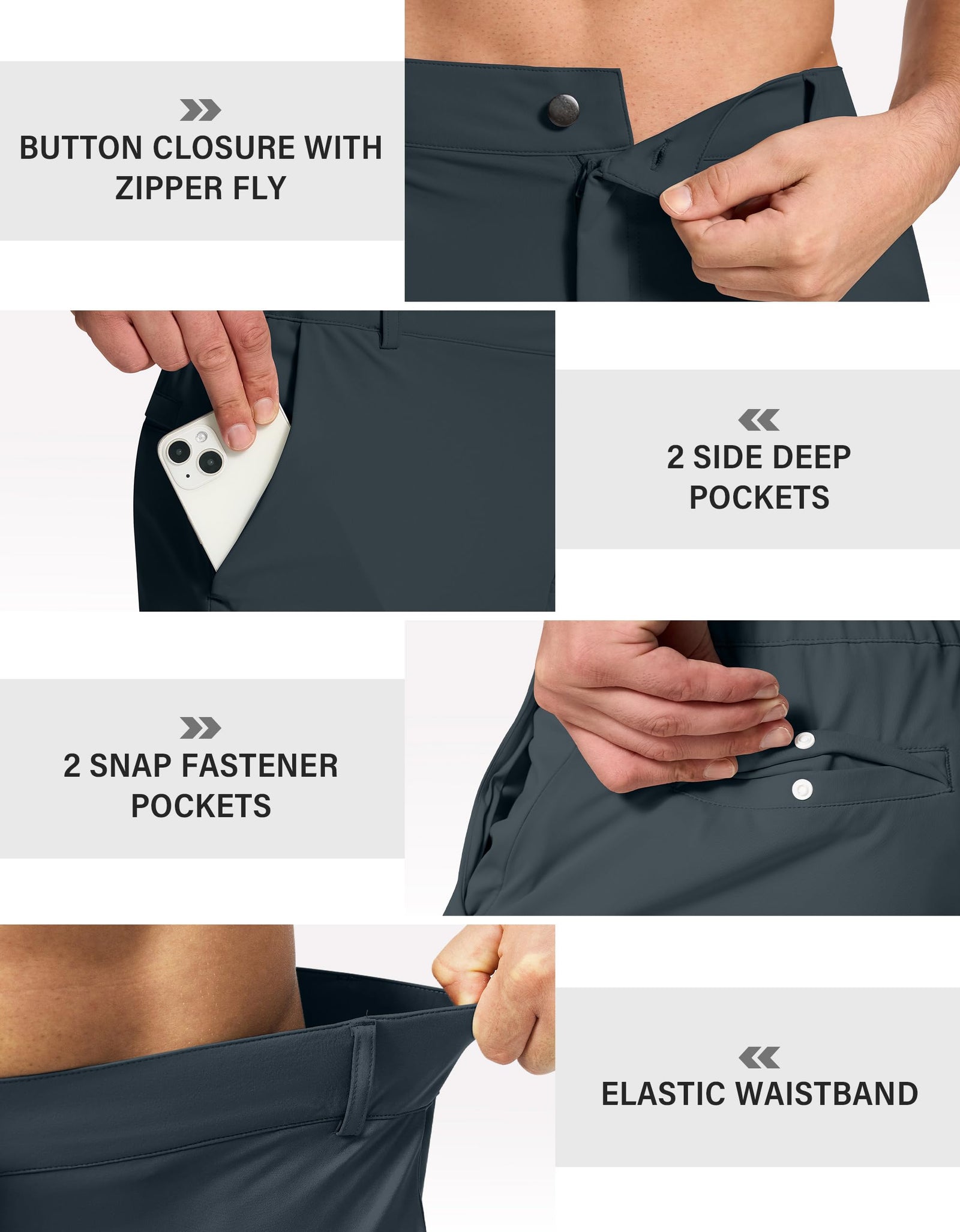 SERAMY Men's Golf Joggers Slim Fit Stretch Sweatpants Black Size L