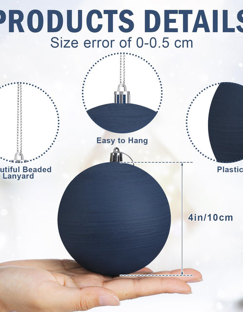 Load image into Gallery viewer, MiniInflat 12 Pc 4Inch Neutral Textured Christmas Ball Ornaments Cream Blue Pink

