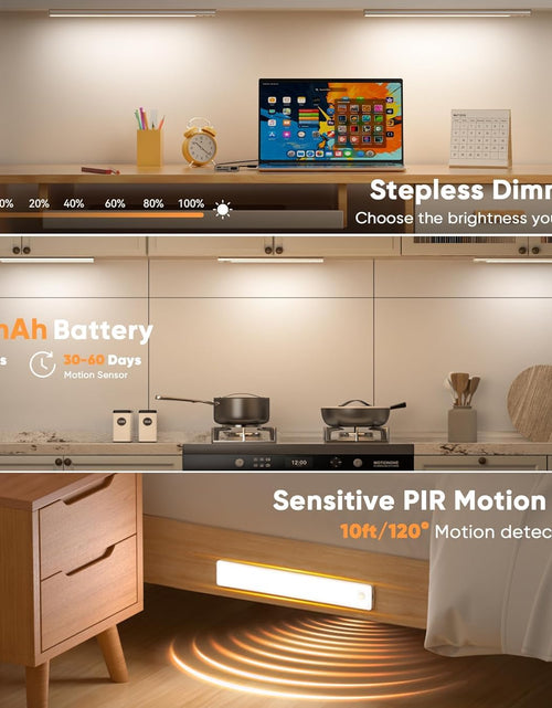 Load image into Gallery viewer, Auxoda Under Cabinet Lighting USB Rechargeable Motion Sensor White 1-Pack
