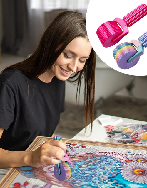 Load image into Gallery viewer, clould fitness Diamond Roller DIY Craft Tool Rhinestone Embroidery Pink+Rainbow
