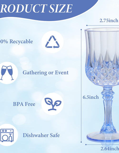 Load image into Gallery viewer, CALBODE Blue Plastic Wine Glasses Set of 12 7oz Unbreakable Reusable Dishwasher
