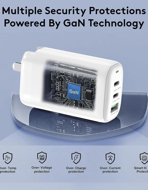 Load image into Gallery viewer, Qackenm 65W 3-Port GaN USB C Charger Foldable Fast Charging White
