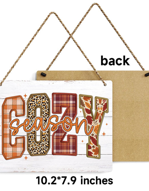 Load image into Gallery viewer, BELLOWDEER Hey There Pumpkin Rustic Wood Hanging Sign Fall Decor 8x10 Inches
