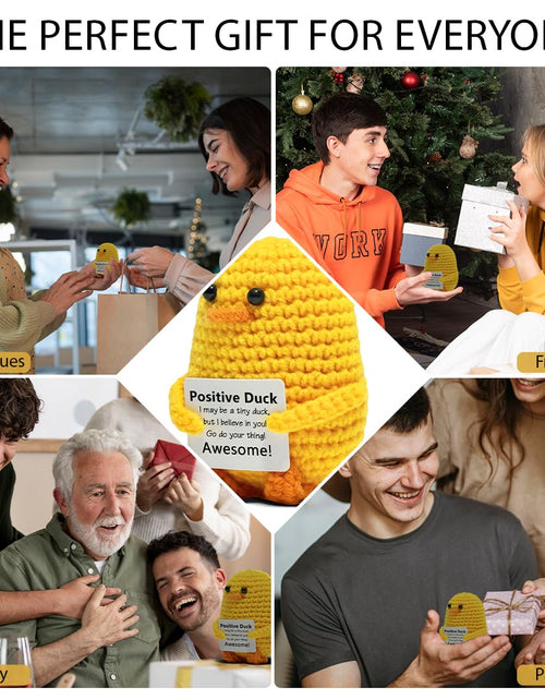 Load image into Gallery viewer, VKYN Handmade Multicolour Crochet Duck Inspirational Mental Health Decor
