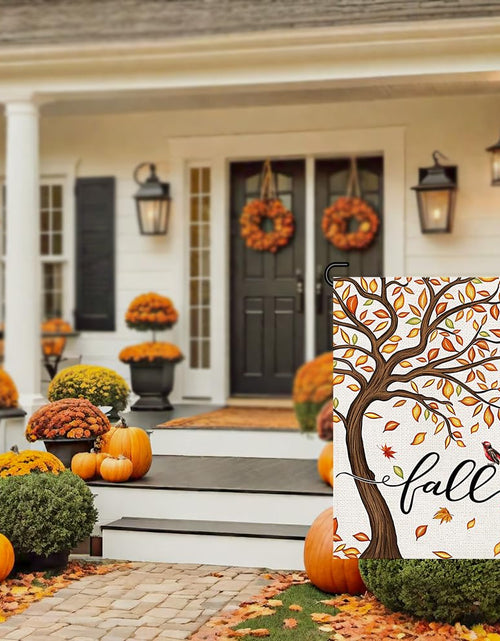 Load image into Gallery viewer, Decorhua Fall Garden Flag Burlap 12x18 Inch Double Sided Thanksgiving Maple Leaf
