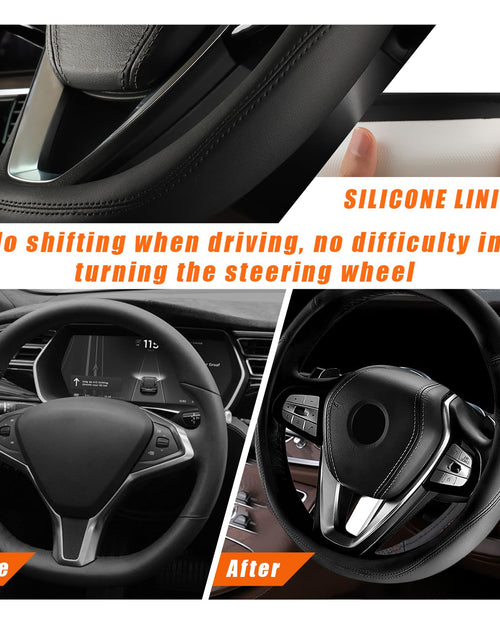 Load image into Gallery viewer, Ziciner Steering Wheel Cover Soft Leather Durable Universal 14.5-15in Gray
