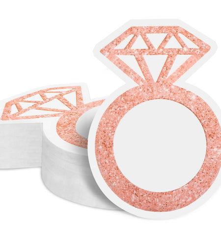 AYINOBY 50 Pcs Glitter Rose Gold Diamond Ring Paper Napkins Pink Wedding