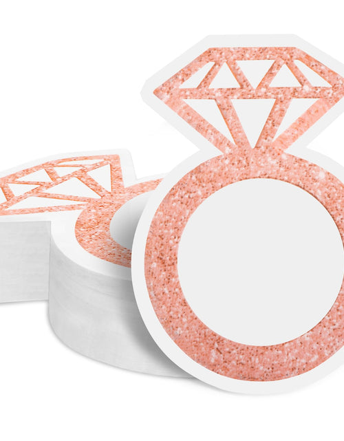 Load image into Gallery viewer, AYINOBY 50 Pcs Glitter Rose Gold Diamond Ring Paper Napkins Pink Wedding
