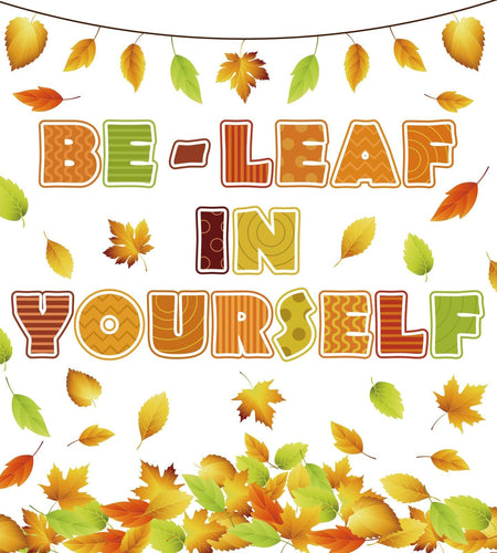 EggSun 112pcs Thanksgiving Fall Bulletin Board Decorations Maple Leaf 14x8in