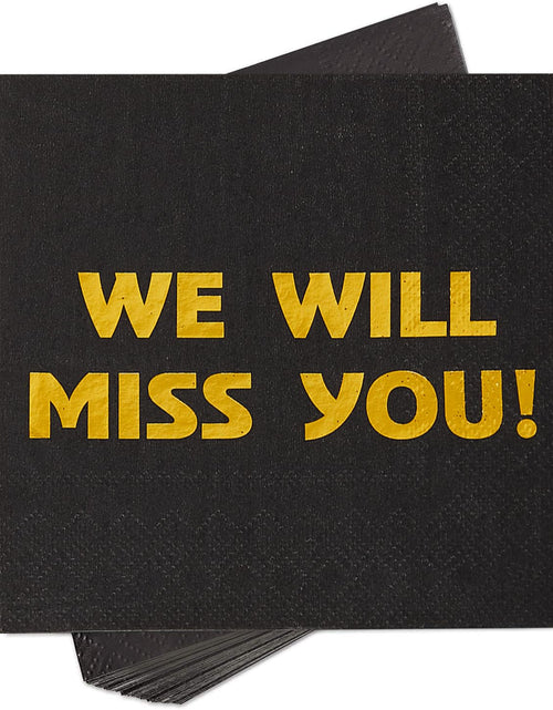 Load image into Gallery viewer, Sllyfo Retirement Party Napkins 5x5in 50PK Black Gold Farewell Decor
