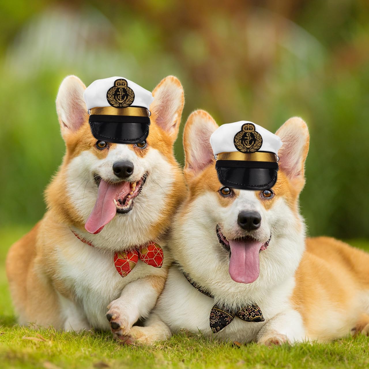 BESPORTBLE Small Dog Captain Sailor Hat Marine Admiral Costume Black