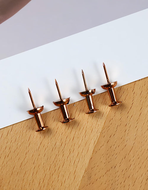 Load image into Gallery viewer, Bomeirc Rose Gold Push Pins 100pcs Double Headed Decorative Tacks with Box
