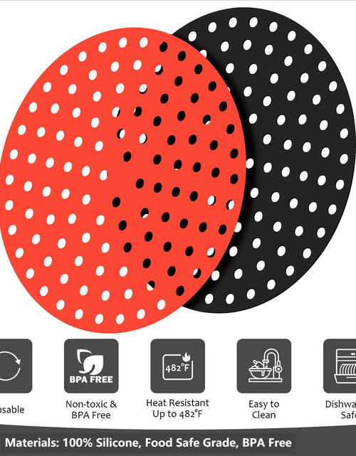 Load image into Gallery viewer, Viwehots Silicone Air Fryer Liners 8" Non Stick Reusable 4 Pack Mixed Colors
