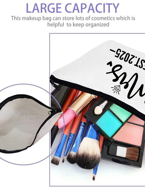 Load image into Gallery viewer, Cyntan Mrs Makeup Bag Bridal Shower Engagement Wedding Bachelorette Gift
