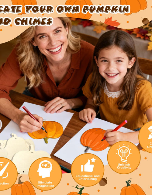 Load image into Gallery viewer, SRIZIAN Pumpkin Wind Chimes Kit DIY Wood Crafts Kids Autumn Party 8 Pack
