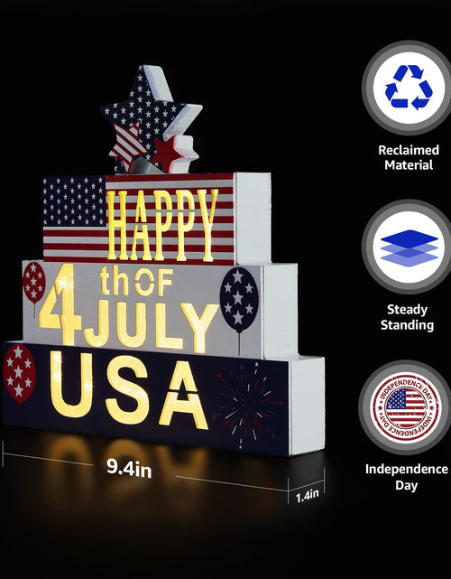 Load image into Gallery viewer, WBao Halloween Wooden Set 9.4in Glowing 3D Letter Battery Powered Red White Blue
