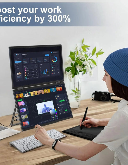 Load image into Gallery viewer, InnoView Foldable 15.6" Dual Portable Monitor-INVPM009-05B
