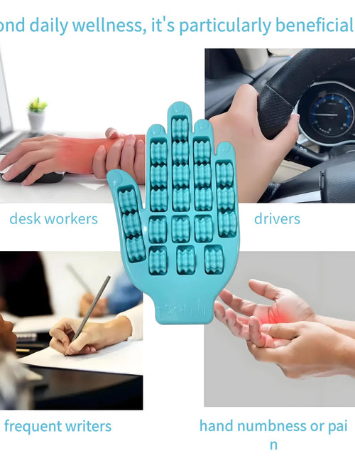 Load image into Gallery viewer, Hand Massager Finger Roller for Arthritis Carpal Tunnel Pain Relief Blue
