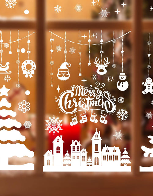 Load image into Gallery viewer, MISS FANTASY Christmas Window Clings 10 Sheets White Snow Scene Decorations
