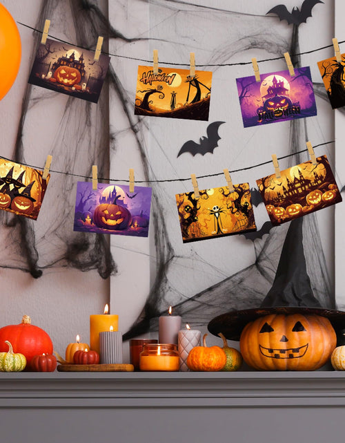 Load image into Gallery viewer, Tlenpo Halloween Postcards 32pcs 4x6in 350gsm Vintage Pumpkin Skeleton
