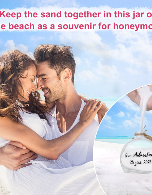 Load image into Gallery viewer, muchly 2 Pcs Honeymoon Sand Keepsake Jar Our Adventure Begins 2025 Heart
